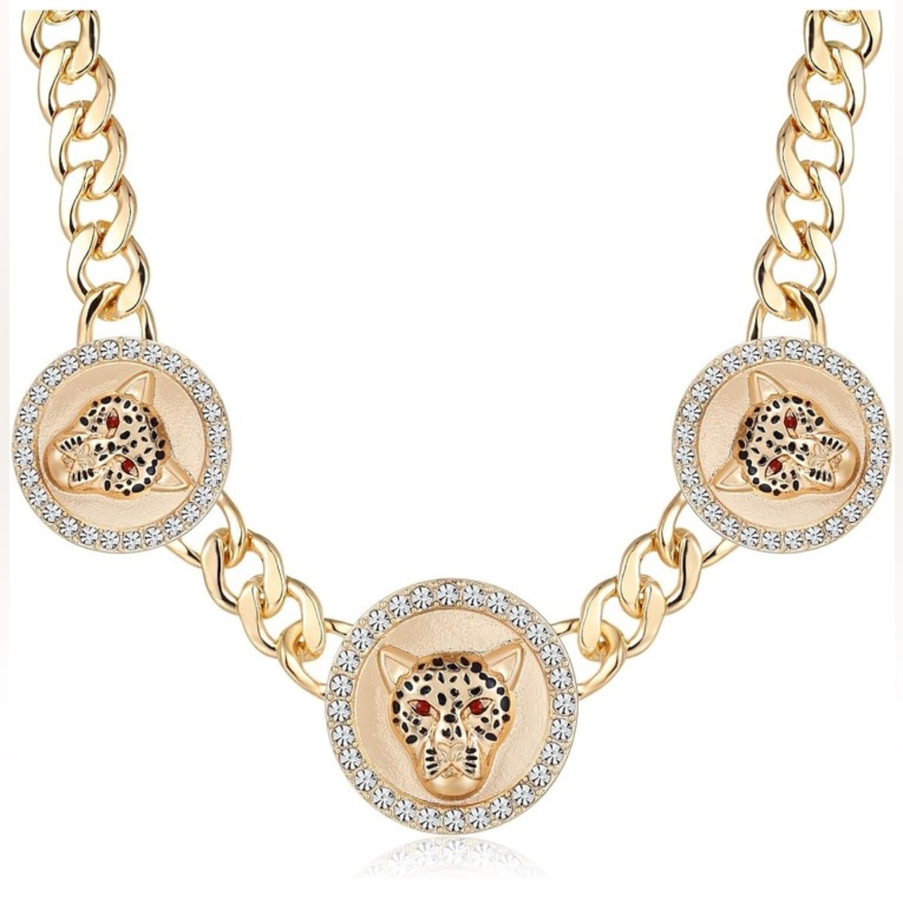 Gold Leopard Pendant Necklace